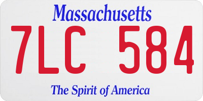 MA license plate 7LC584