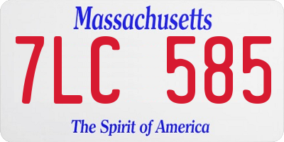 MA license plate 7LC585