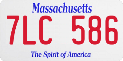 MA license plate 7LC586