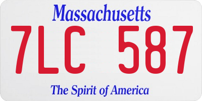 MA license plate 7LC587