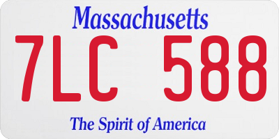 MA license plate 7LC588