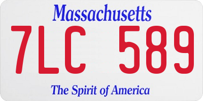 MA license plate 7LC589