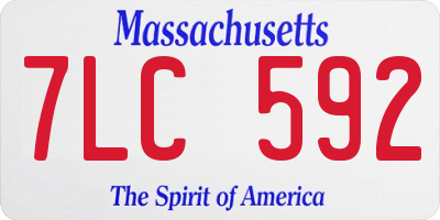 MA license plate 7LC592