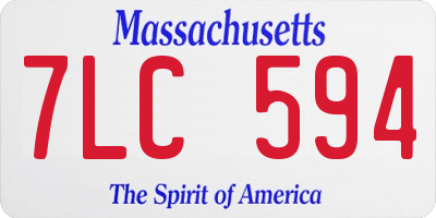 MA license plate 7LC594