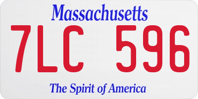 MA license plate 7LC596
