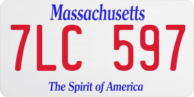 MA license plate 7LC597