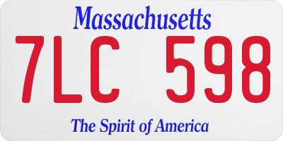MA license plate 7LC598