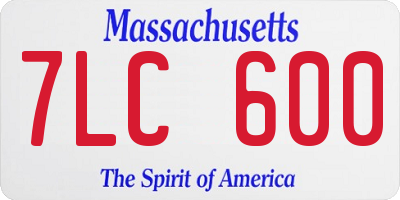 MA license plate 7LC600