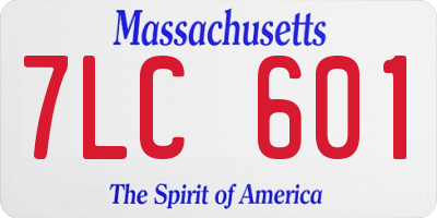 MA license plate 7LC601