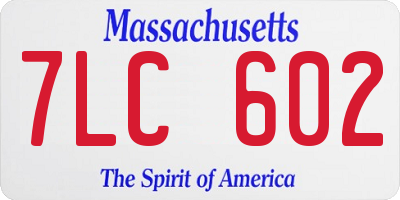 MA license plate 7LC602