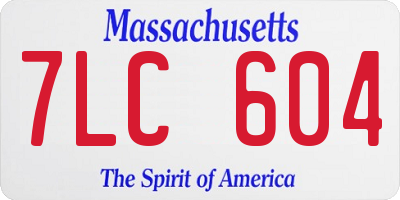 MA license plate 7LC604