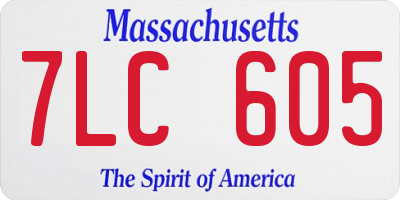 MA license plate 7LC605
