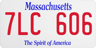 MA license plate 7LC606
