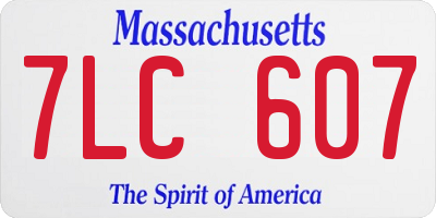 MA license plate 7LC607