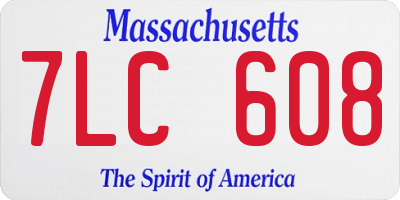 MA license plate 7LC608