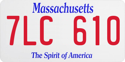 MA license plate 7LC610