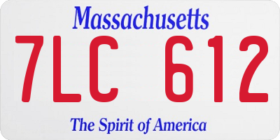 MA license plate 7LC612