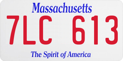 MA license plate 7LC613