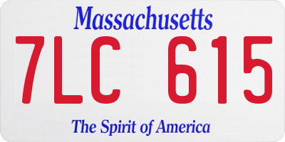 MA license plate 7LC615