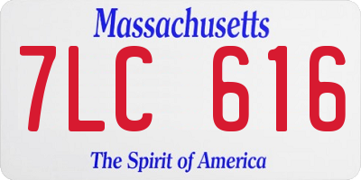 MA license plate 7LC616