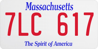 MA license plate 7LC617