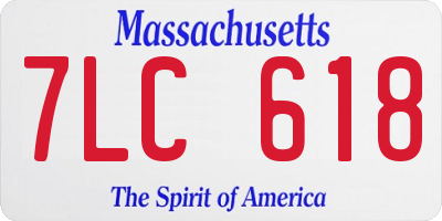 MA license plate 7LC618