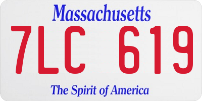 MA license plate 7LC619