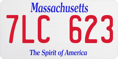 MA license plate 7LC623