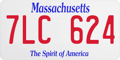 MA license plate 7LC624