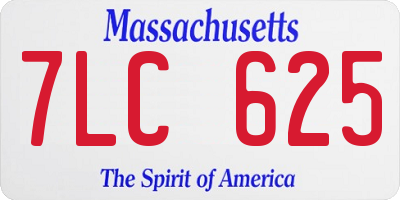 MA license plate 7LC625