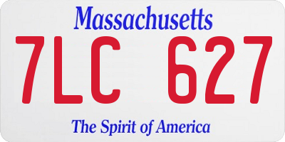 MA license plate 7LC627