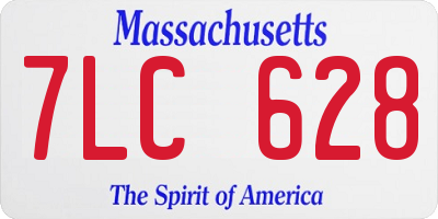 MA license plate 7LC628