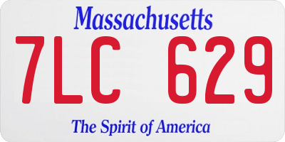 MA license plate 7LC629