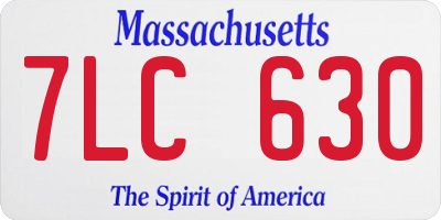 MA license plate 7LC630