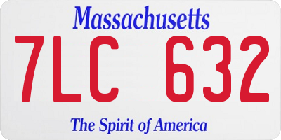MA license plate 7LC632