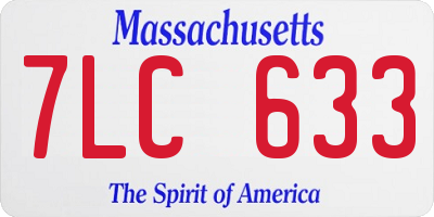 MA license plate 7LC633