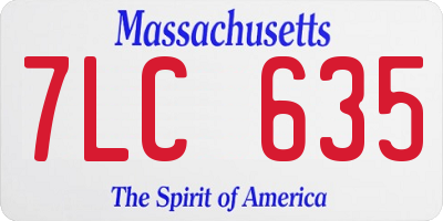 MA license plate 7LC635