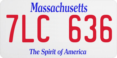 MA license plate 7LC636