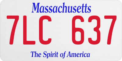 MA license plate 7LC637