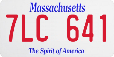 MA license plate 7LC641