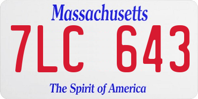 MA license plate 7LC643