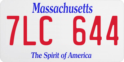 MA license plate 7LC644