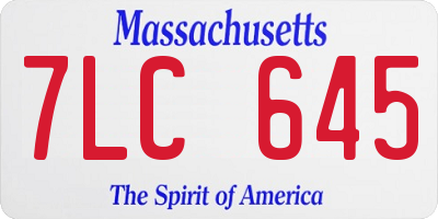 MA license plate 7LC645