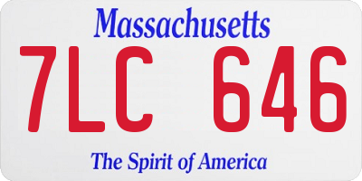 MA license plate 7LC646