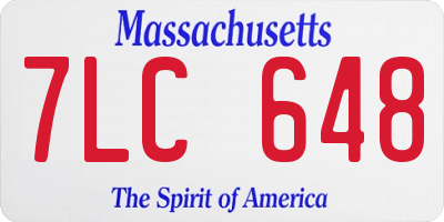 MA license plate 7LC648