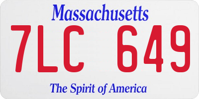 MA license plate 7LC649