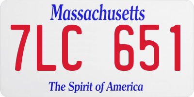 MA license plate 7LC651