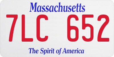 MA license plate 7LC652