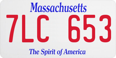 MA license plate 7LC653