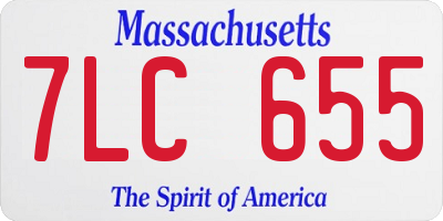 MA license plate 7LC655